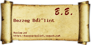 Bezzeg Bálint névjegykártya