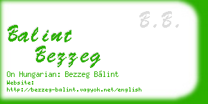 balint bezzeg business card